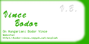 vince bodor business card